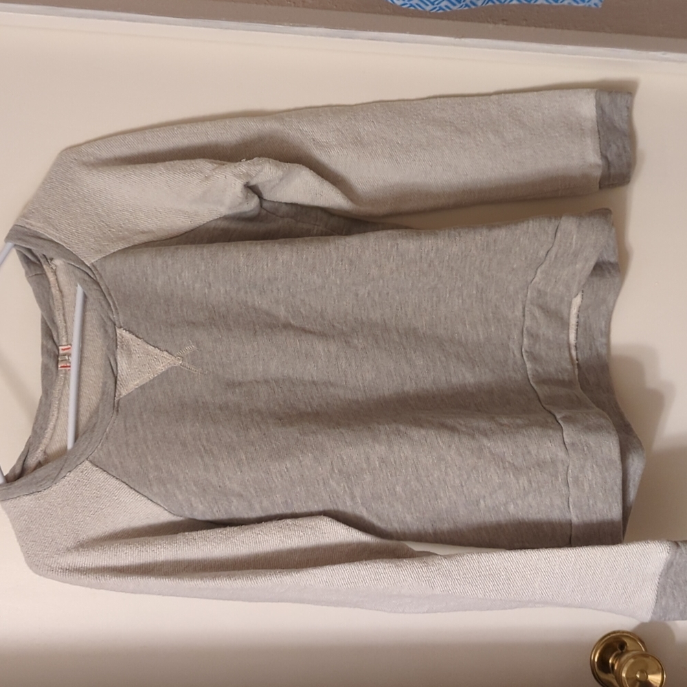 Anthropologie T.La Crew Neck Baseball Terry Sweatshirt